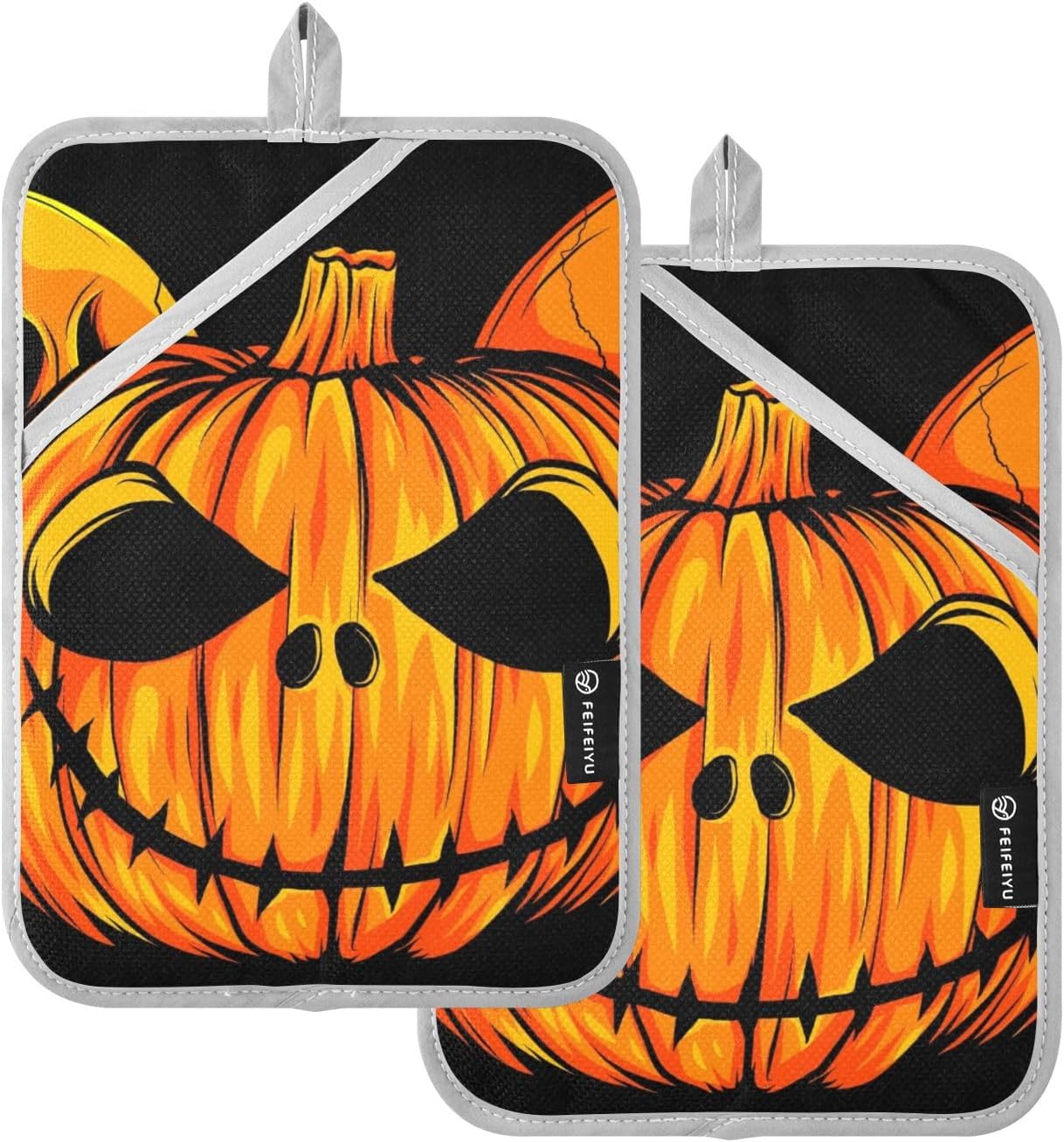 Halloween-small pumpkin skeleton heat-resistant pot holders kitchen mitts
