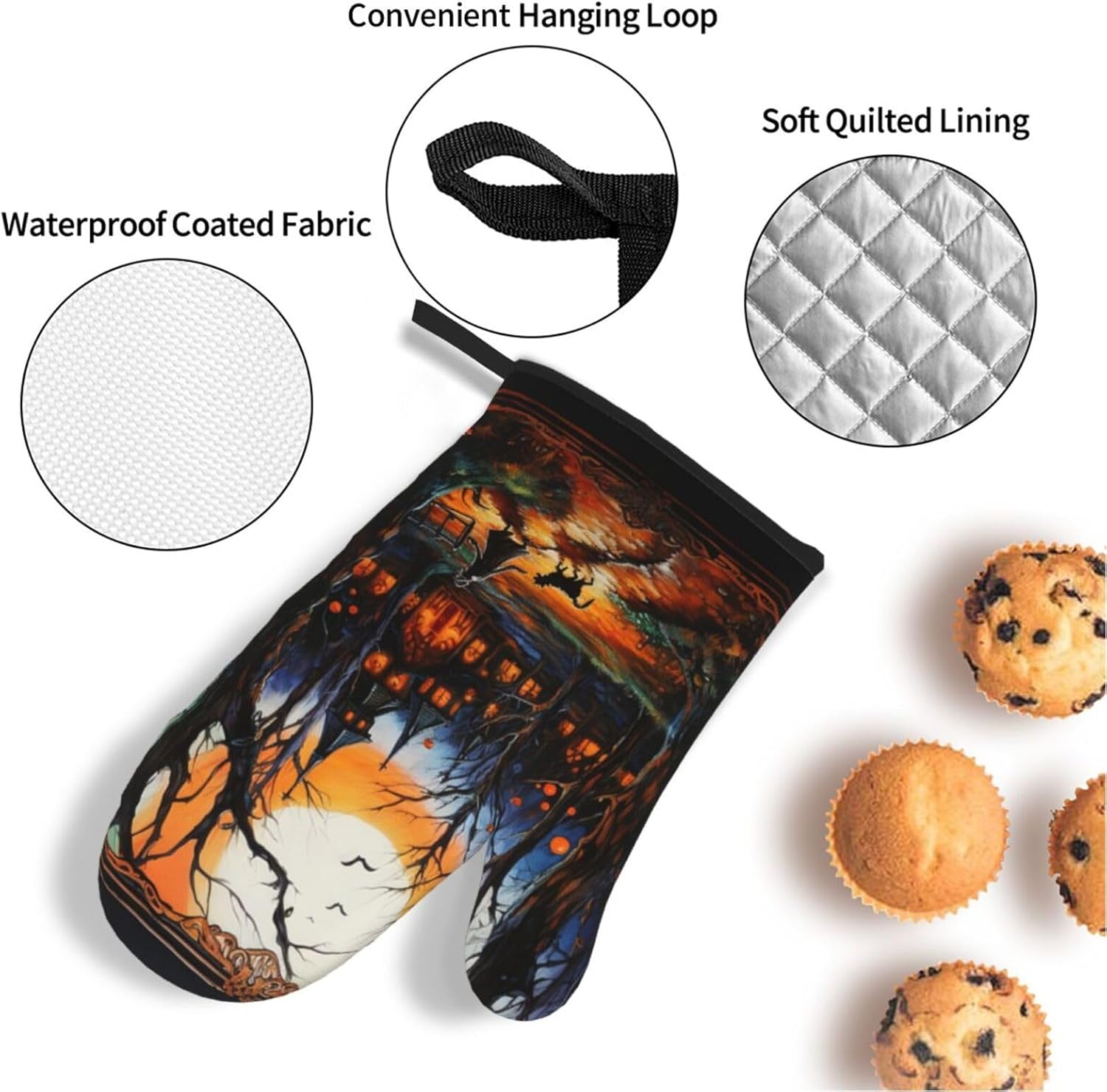 Heat-Resistant Oven Mitts Set for Baking Cooking