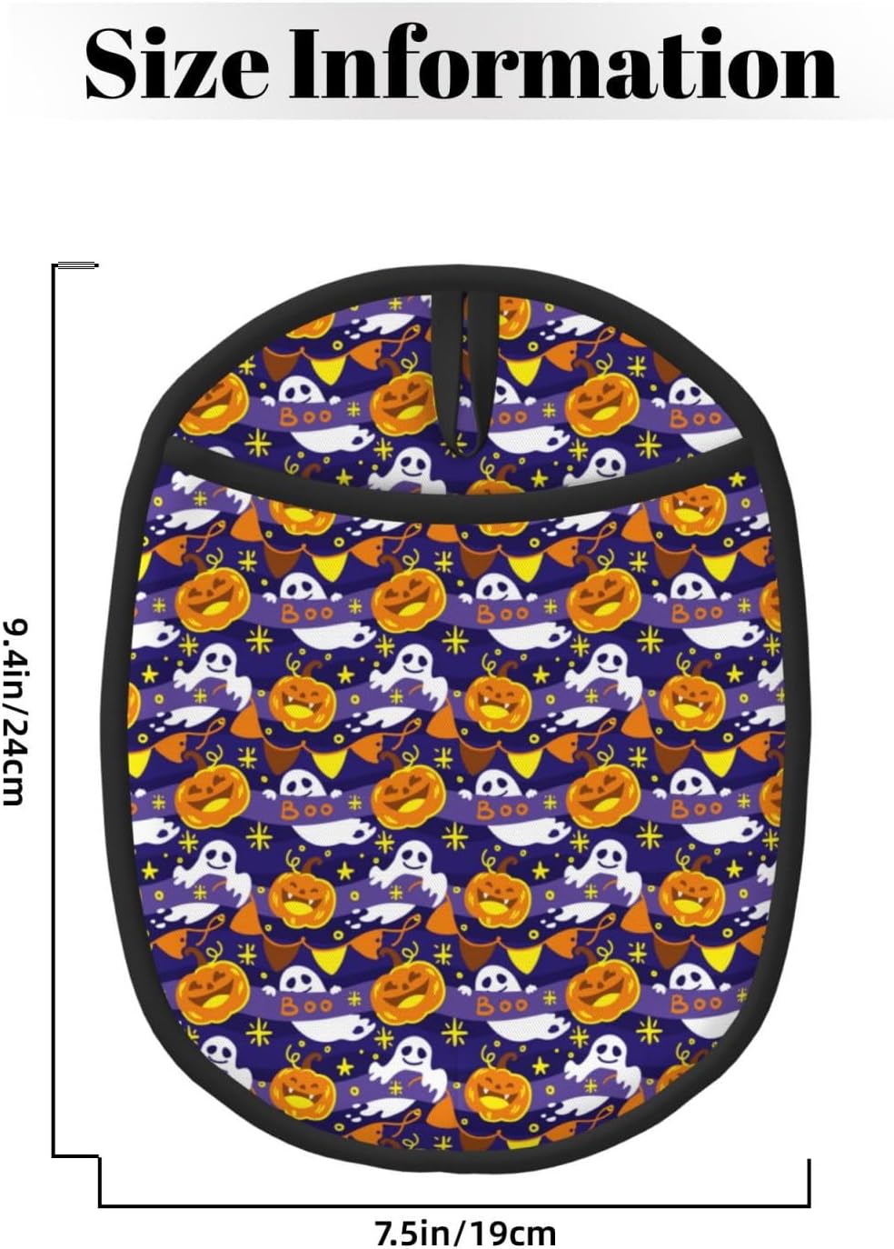 Two-Piece Halloween pumpkin silicone oven mitts heat resistant with hanging loop