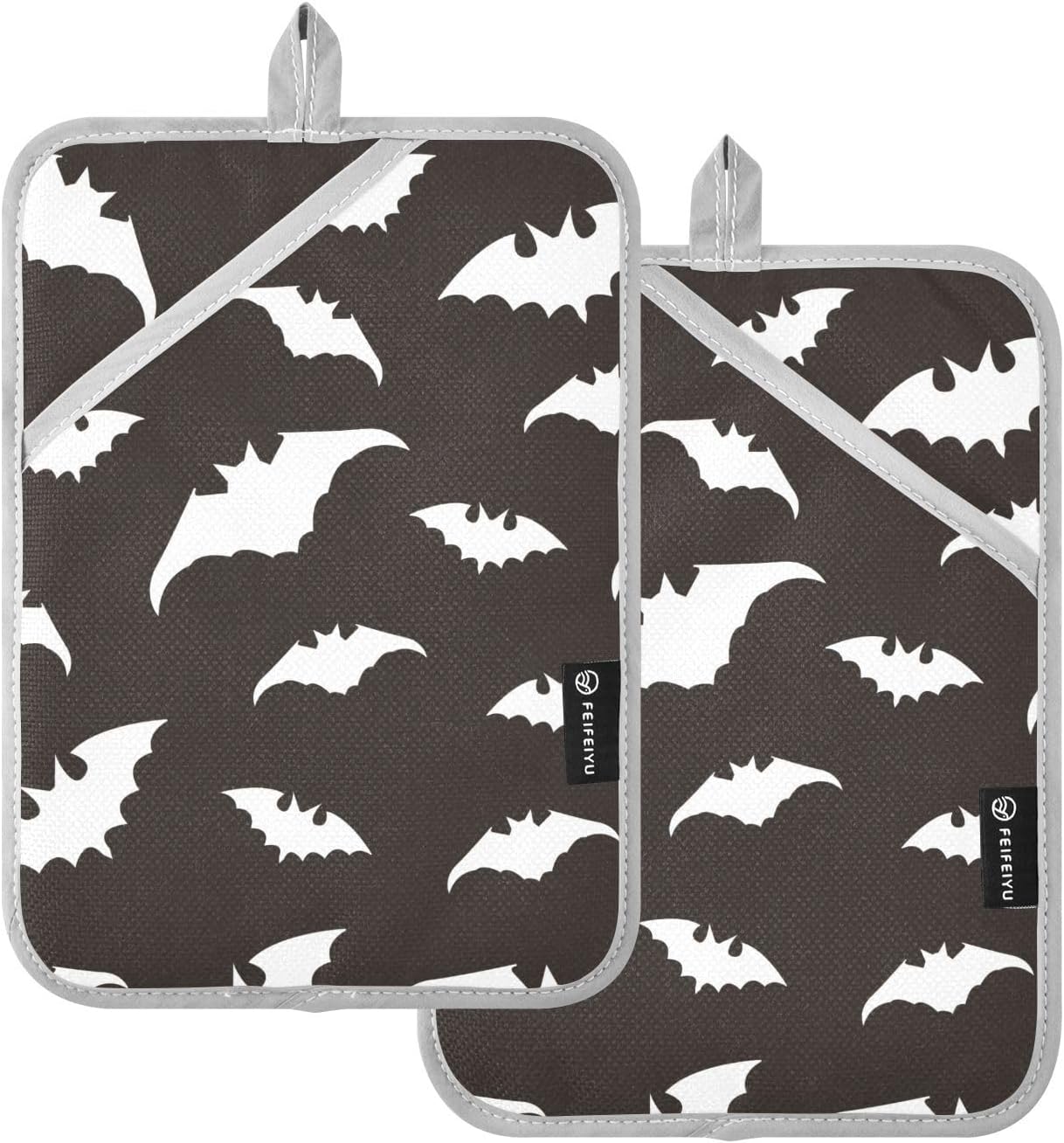GAIGEO Halloween Bats Potholders Set