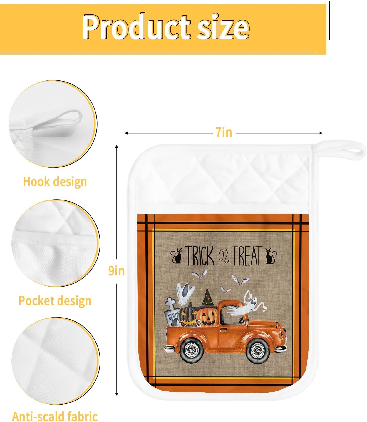 TocaHome Pot Holders with Pockets Pack of 2