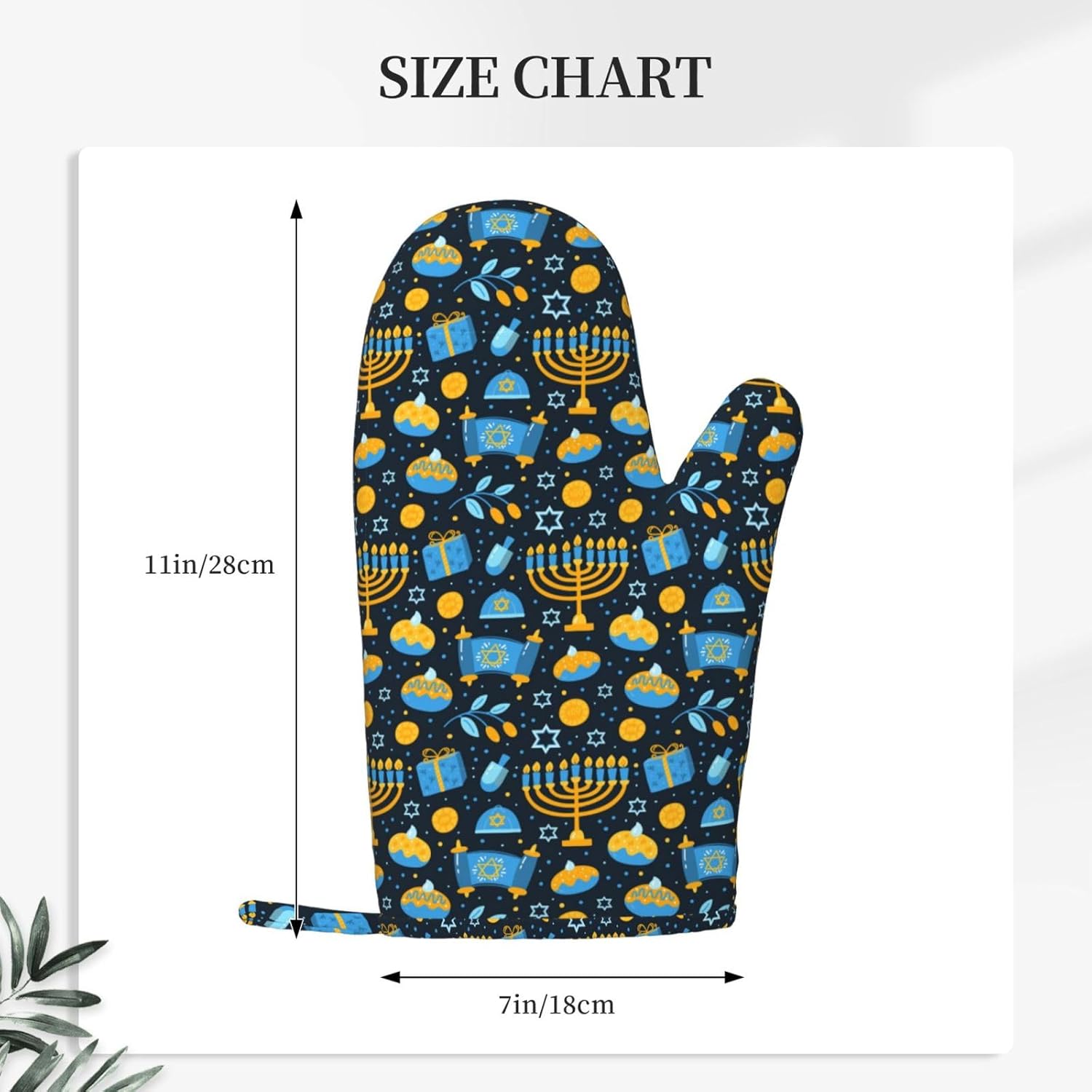 Happy Hanukkah Silicone Oven Mitts for Kitchen Essential