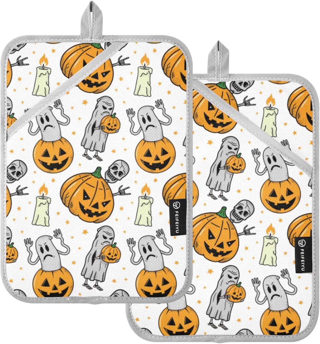 Halloween Spooky pumpkin pot holder set for cooking