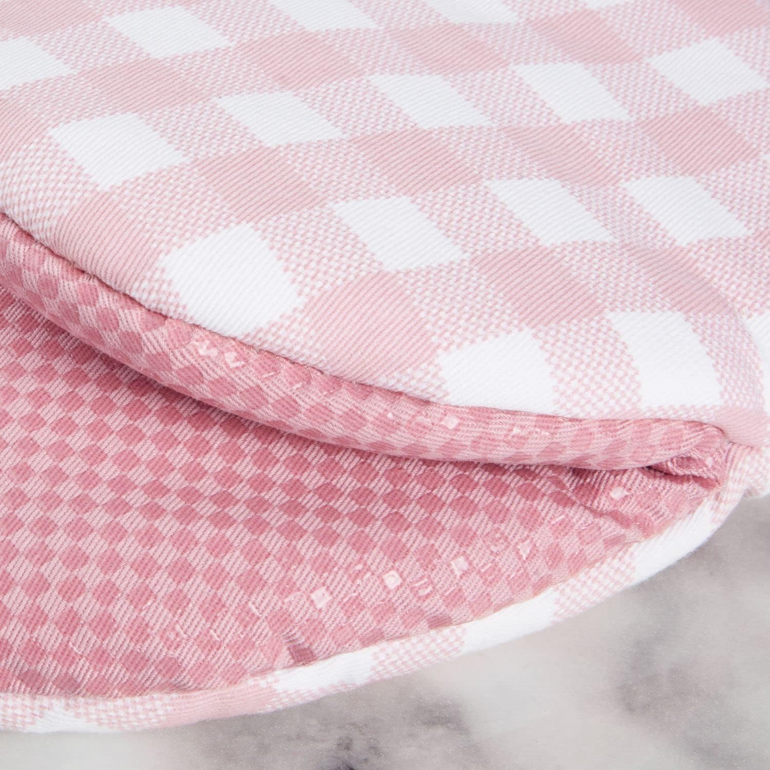 KitchenAid Gingham Mini Oven Mitts 2-Pack Dried Rose 1