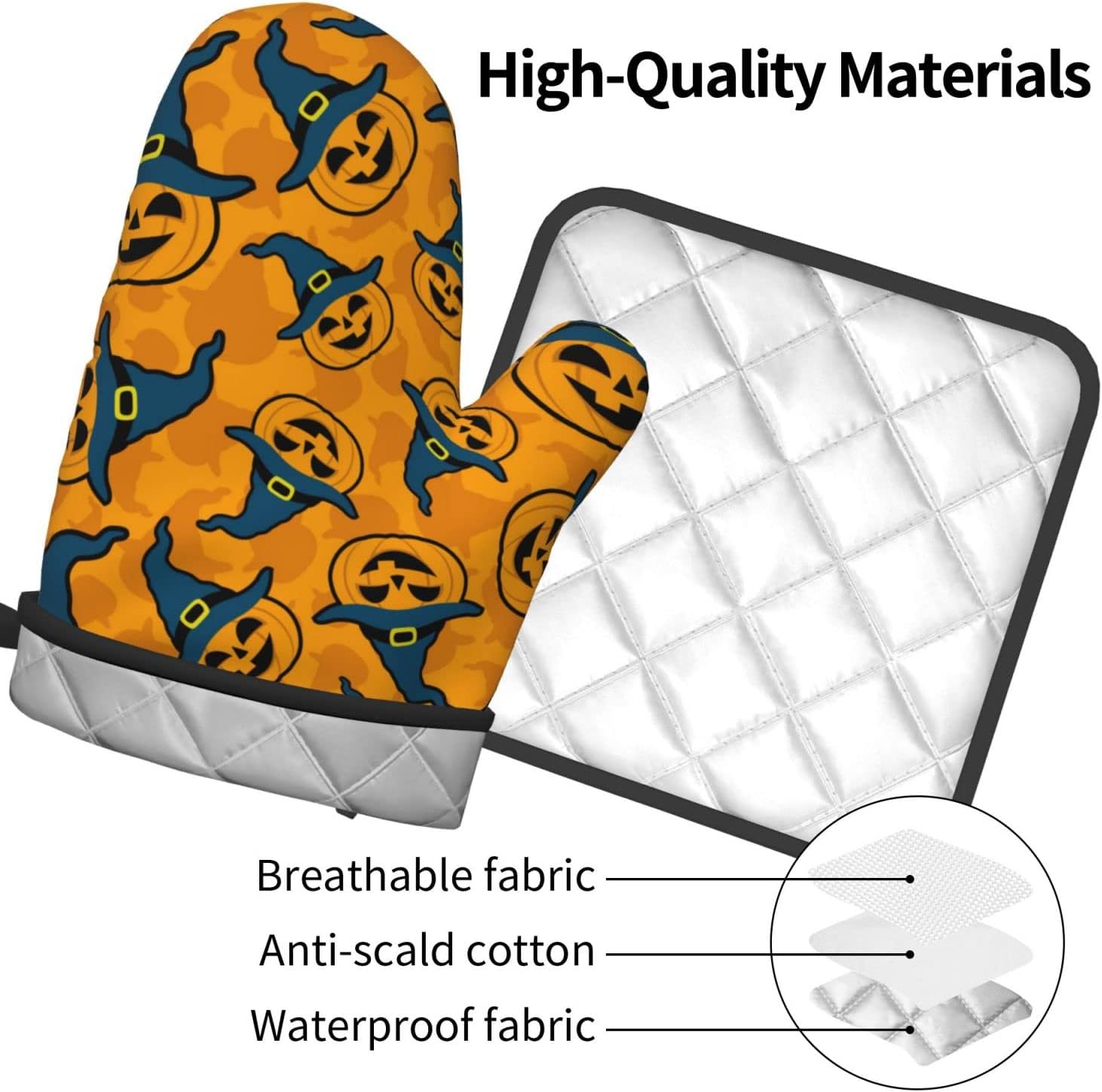 Halloween Heat-Resistant pumpkin Pot Holders Oven Mitts