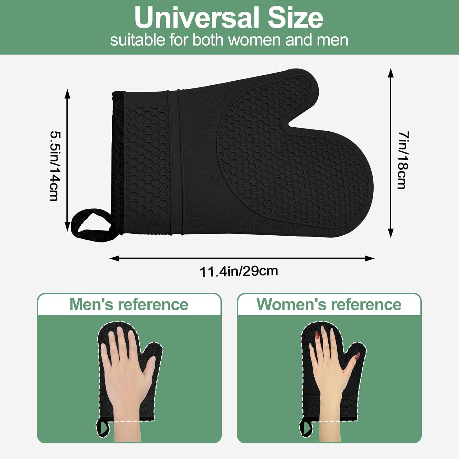 Monbalcon Oven Mitts Silicone Kitchen Gloves Heat Resistant Pair waterproof