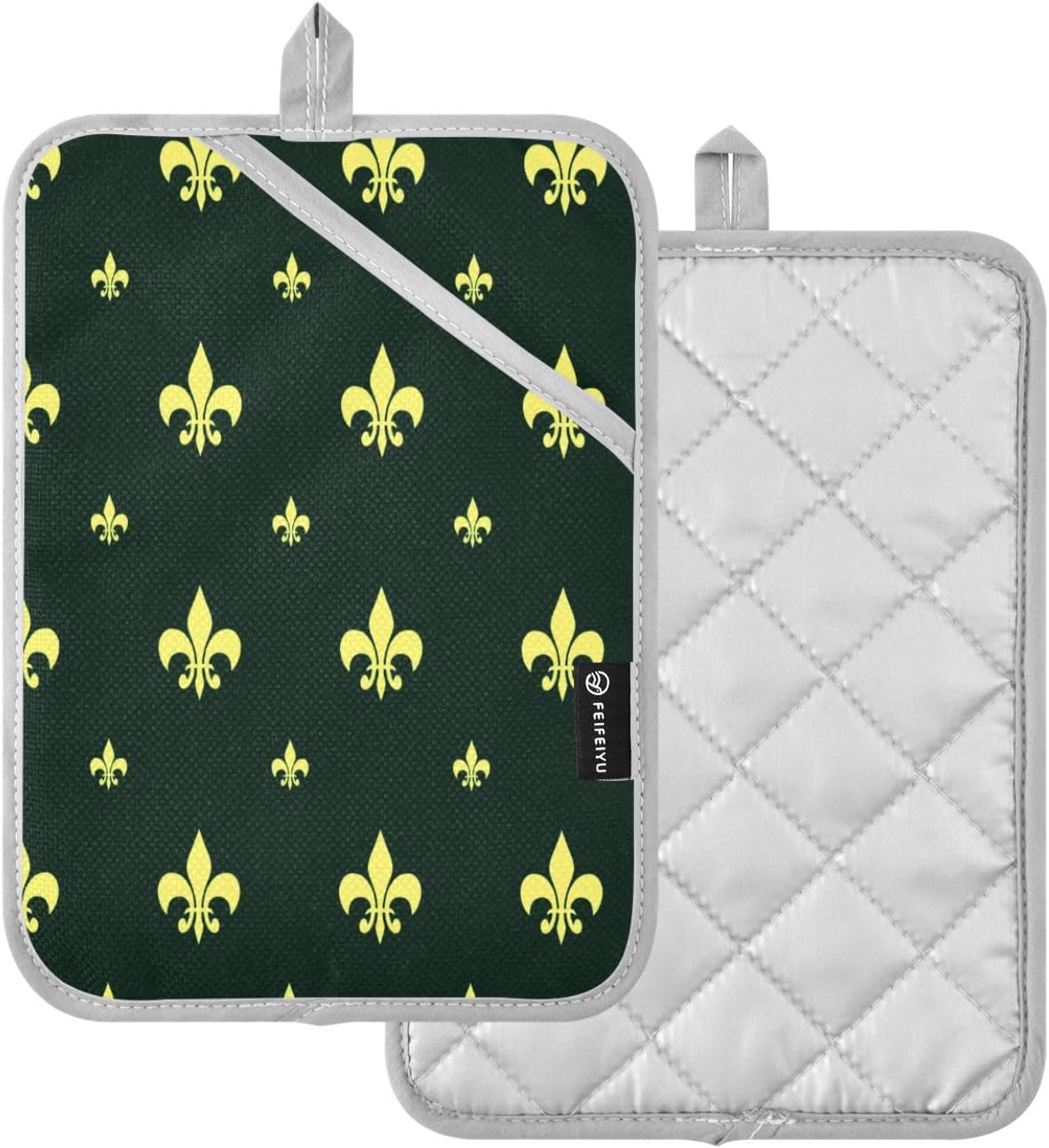 Kcldeci Fleur-de-lis Royal 2Pack Heat Resistant Oven Mitts