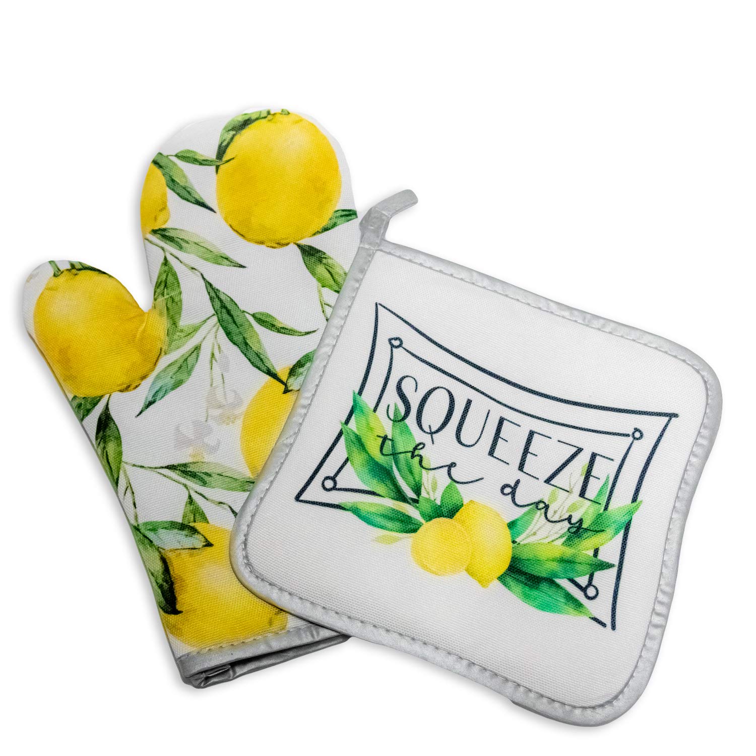 Handmade Decorative Oven Mitt Set Lemon Green Home Decor