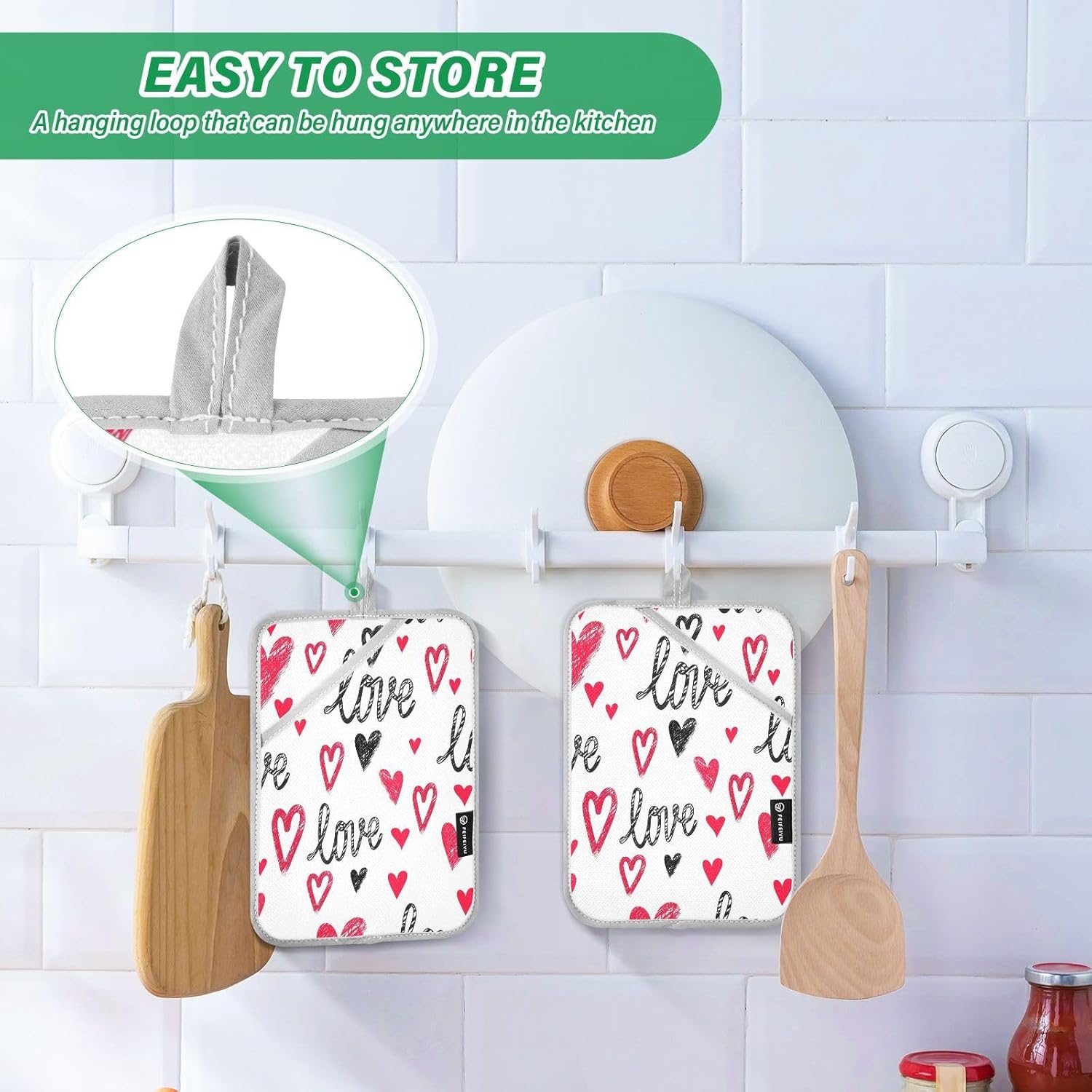 Kcldeci Heat Resistant Potholder Set Black Red Oven Mitts for Kitchen Baking