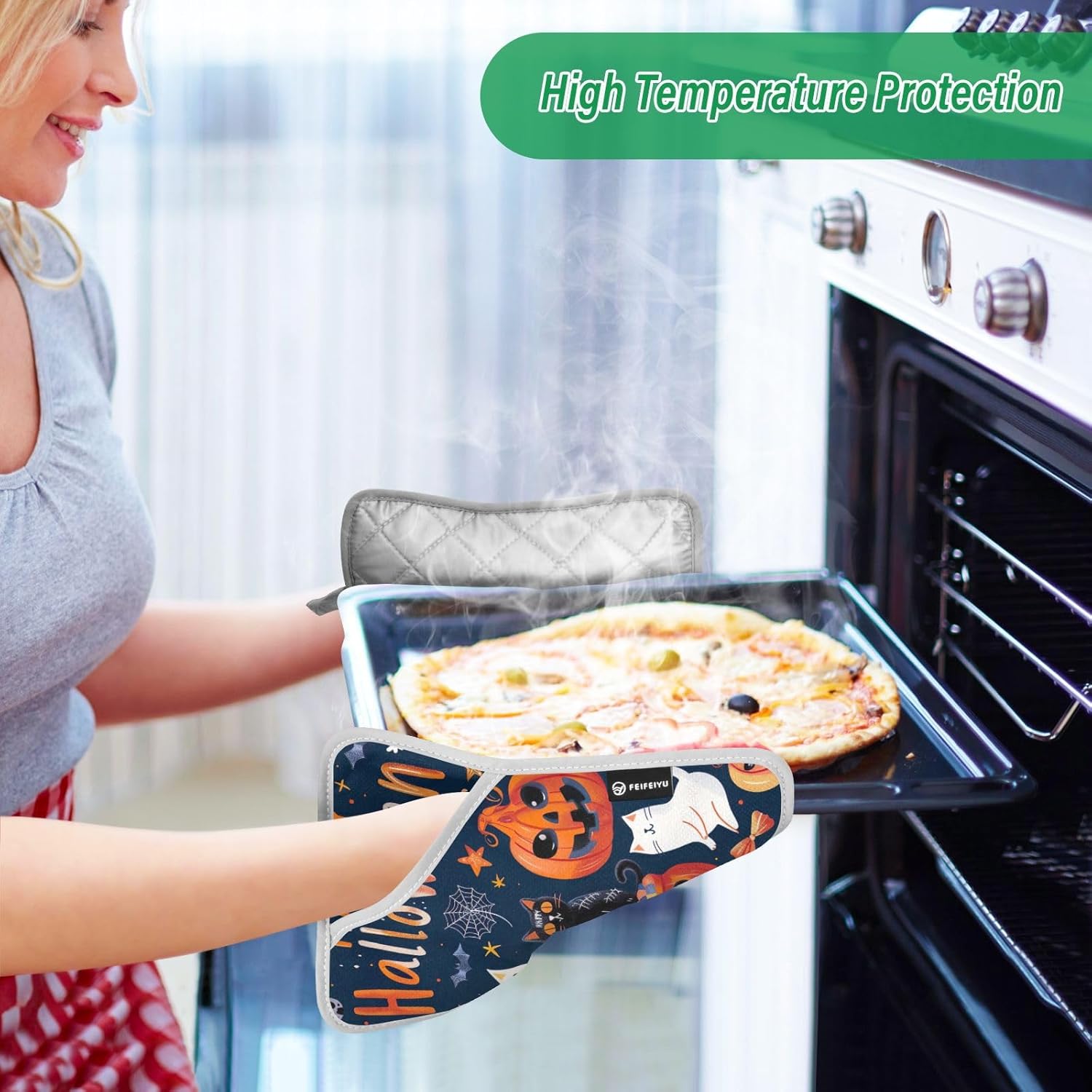 GAI enlarged Halloween Themed Oven Pot Holders Set of 2