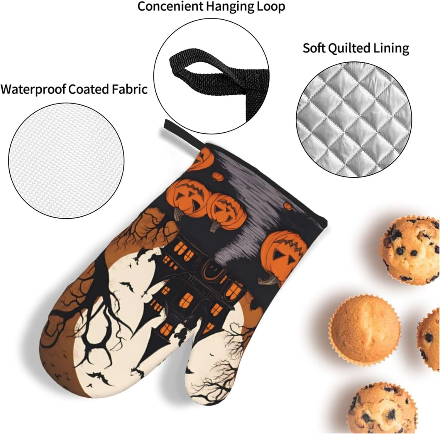 4-Piece Heat-Resistant Oven Mitt Set