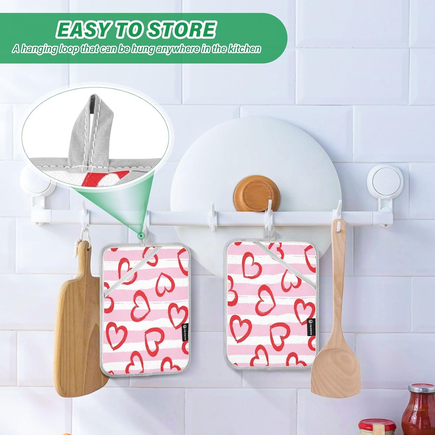 Kcldeci Heat-Resistant Pot Holder with 18x25cm Heat-Protective Kitchen Pots