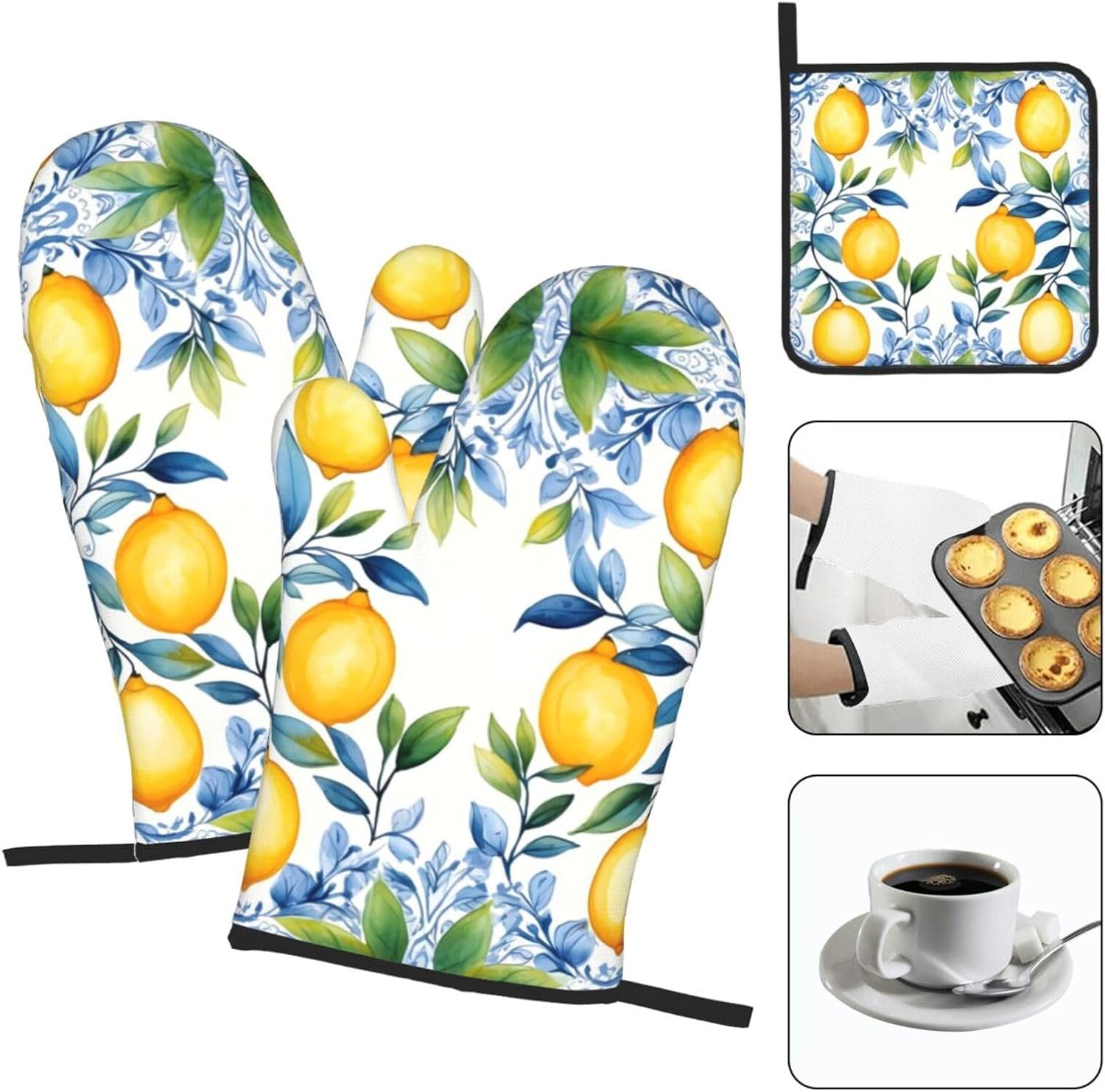 Edafol Oven Mitts and Pot Holders 3 Pack Set