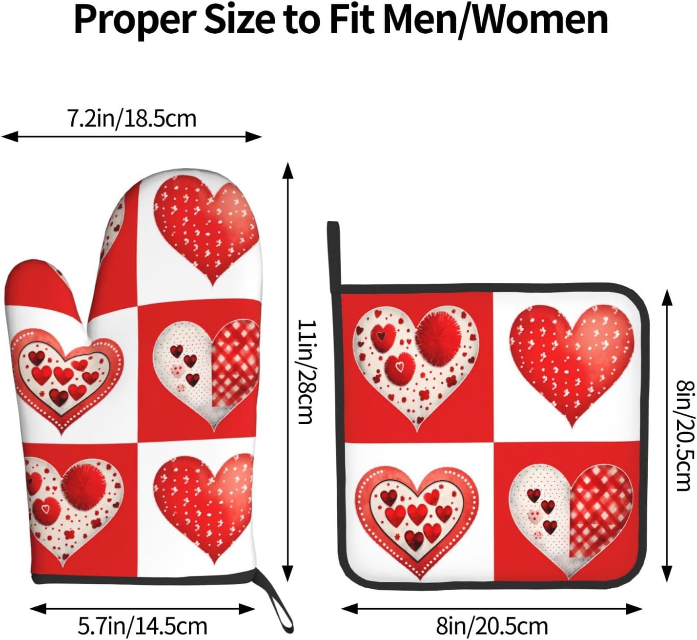 Valentines Day Love Oven Mitt and Pot Holder Set