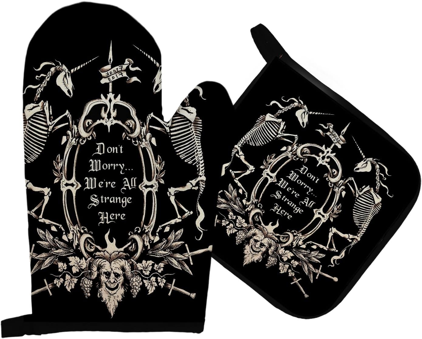 Spooky Halloween Oven Mitts and Potholders Sets