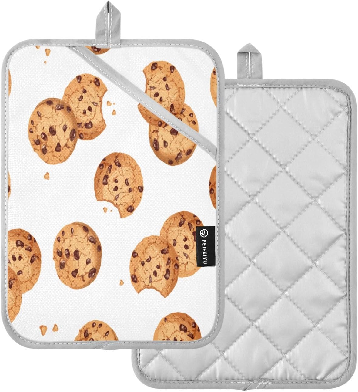 Kcldeci Cookie Pattern 2Pack Pot Holder Set - Durable Heat-Resistant Kitchen Pots Pans