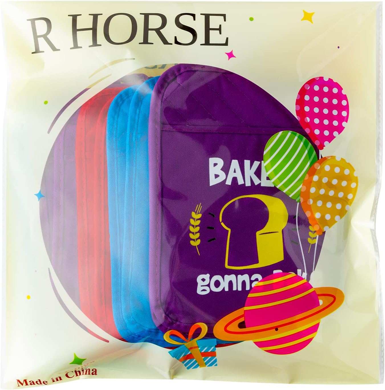 R HORSE 10-Piece Funny Baking Potholders