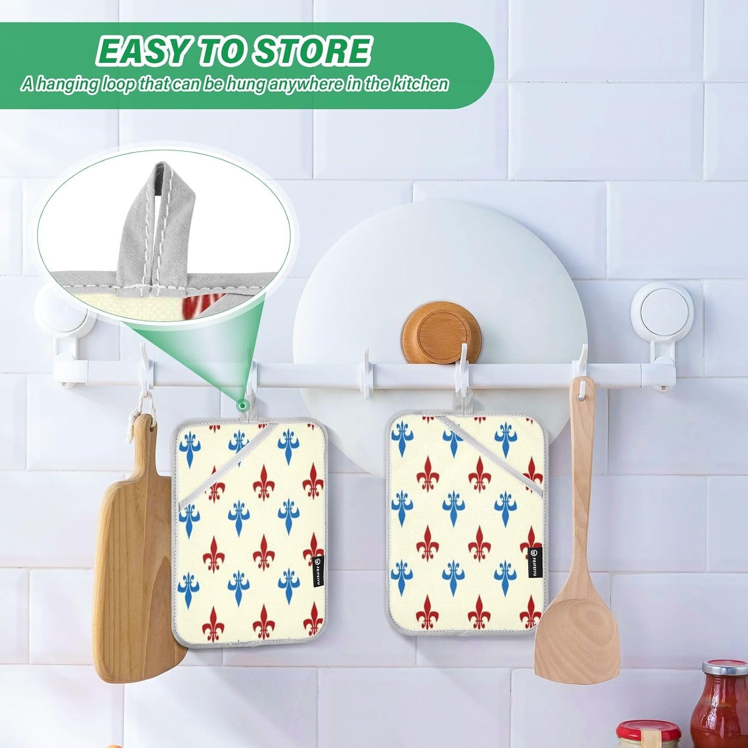 KClDeci Heat-Resistant Potholders Set of 2 for Kitchen Use