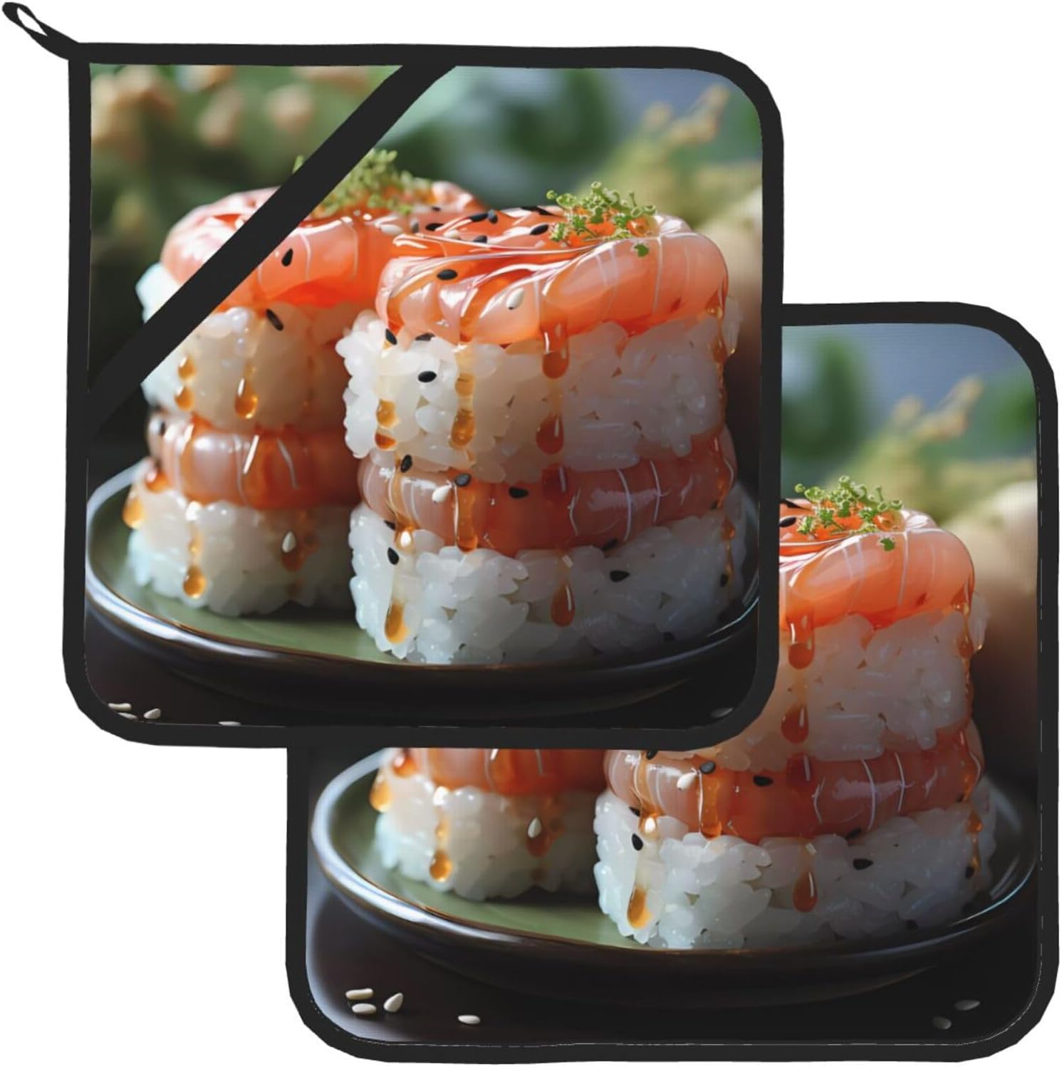 Fresh Salmon Sushi Potholders Heat-Resistant Kitchen Pots Holder for BBQ Cooking