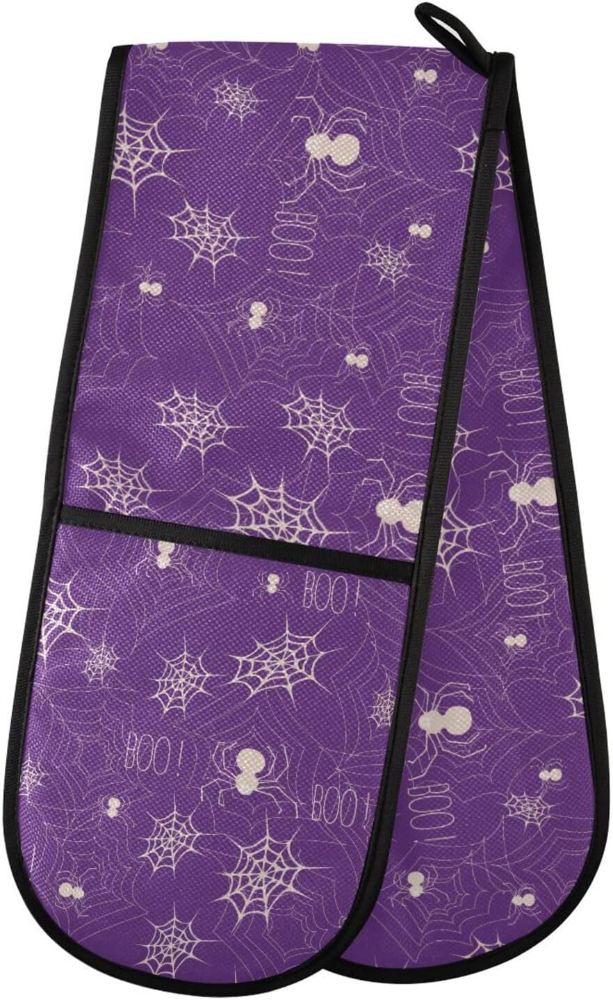 Halloween Spiders Oven Mitts Heat-Resistant Durable