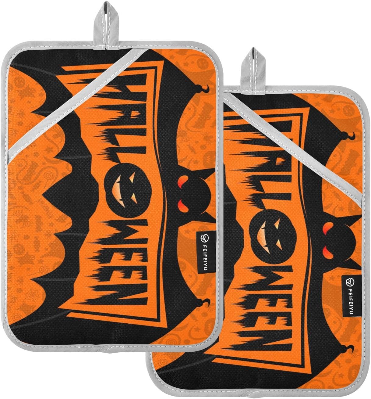 Halloween Black Bat Pot Holder Set