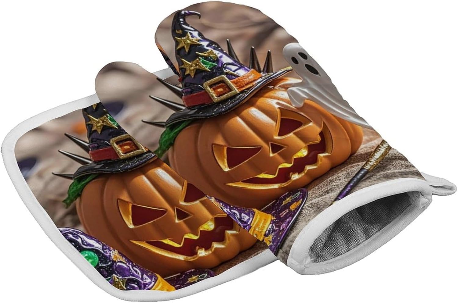 EKYOSHCZ Halloween Witch Hat Oven Mitts Set of 2