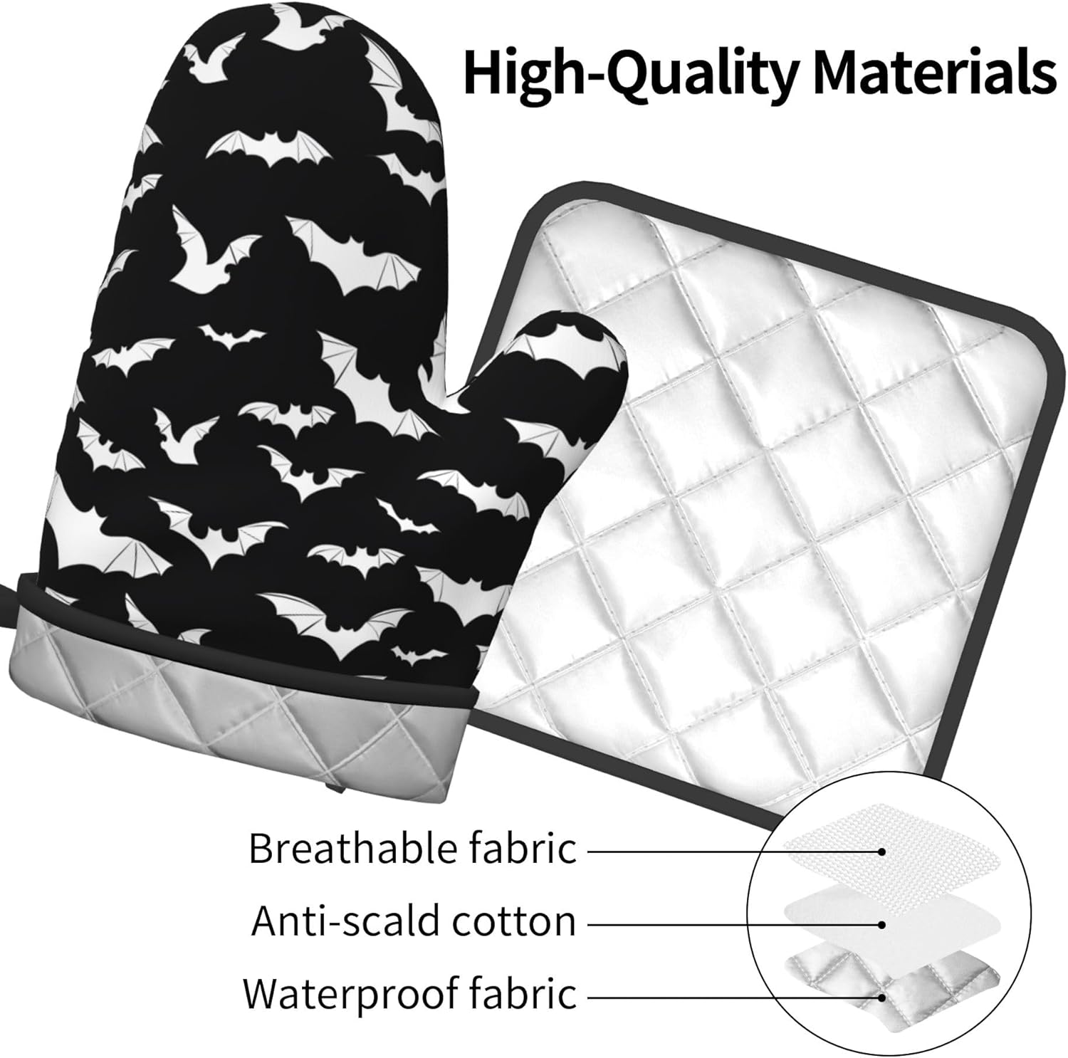 Oven Mitt Pot Holder Set for BBQ Cooking
