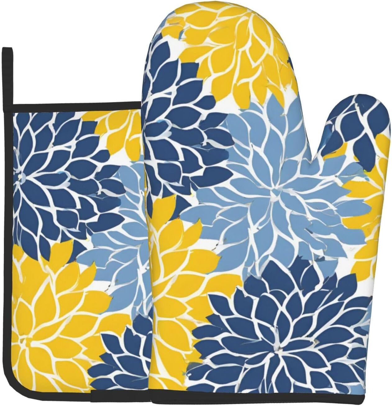 Dahlia Pinnata Oven Mitt Pot Holder Set