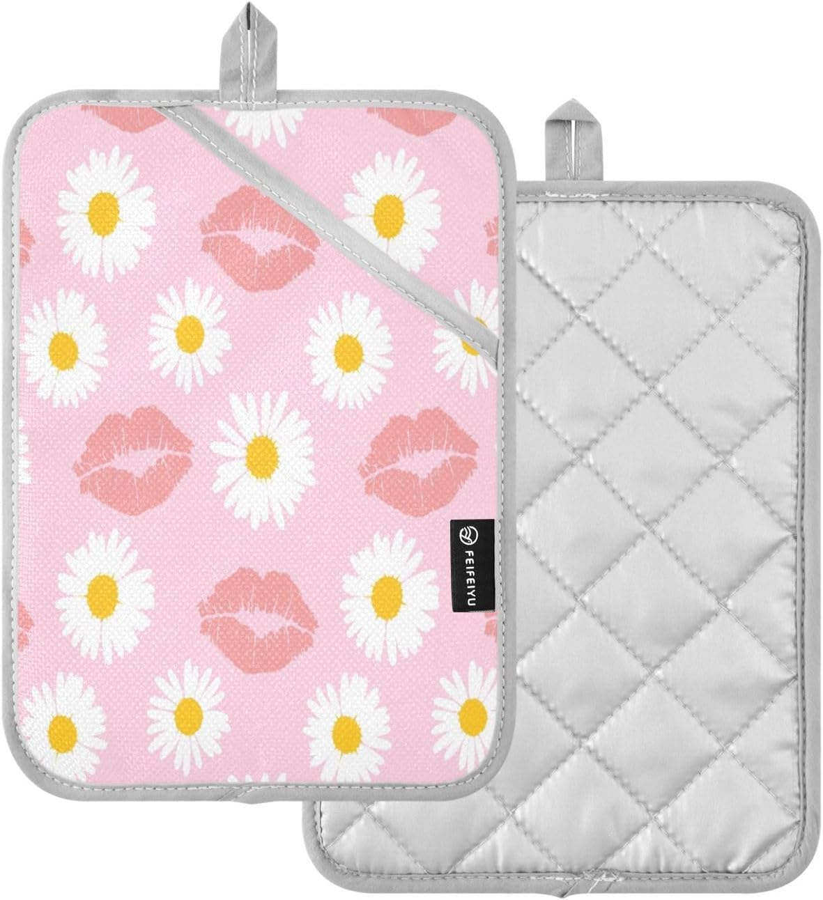 KCldeci Chamomile Heat-Resistant Potholders Set of 2