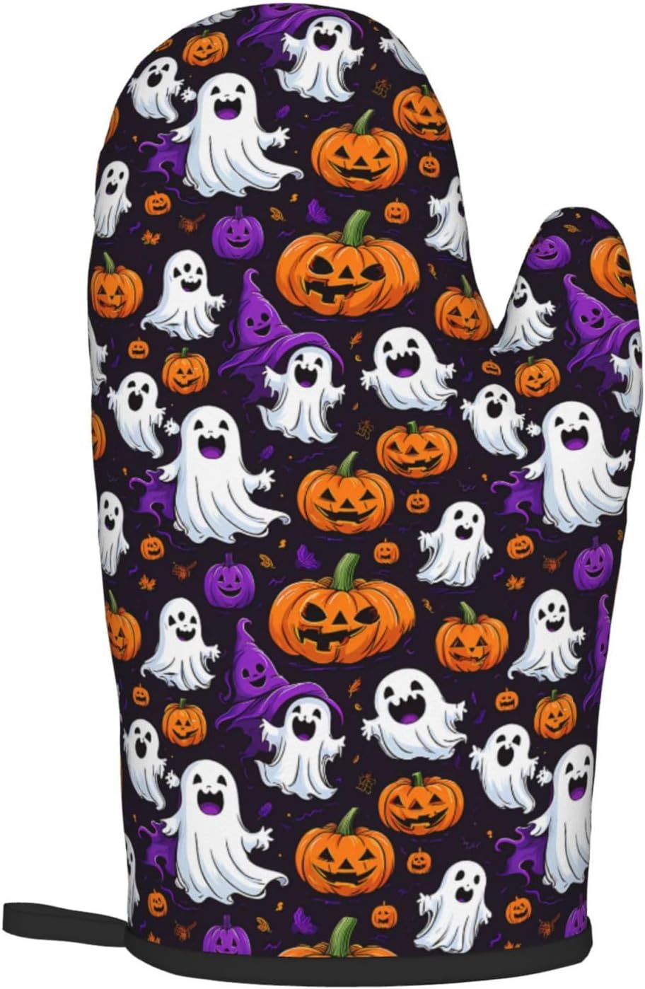 Halloween Ghost Pumpkin Oven Mitts Pot Holders - Heat-Resistant Gloves for Cooking