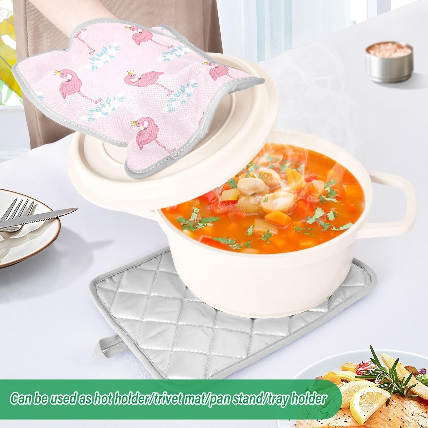 Flamingo Pink Bird Baking Pot Pans Set
