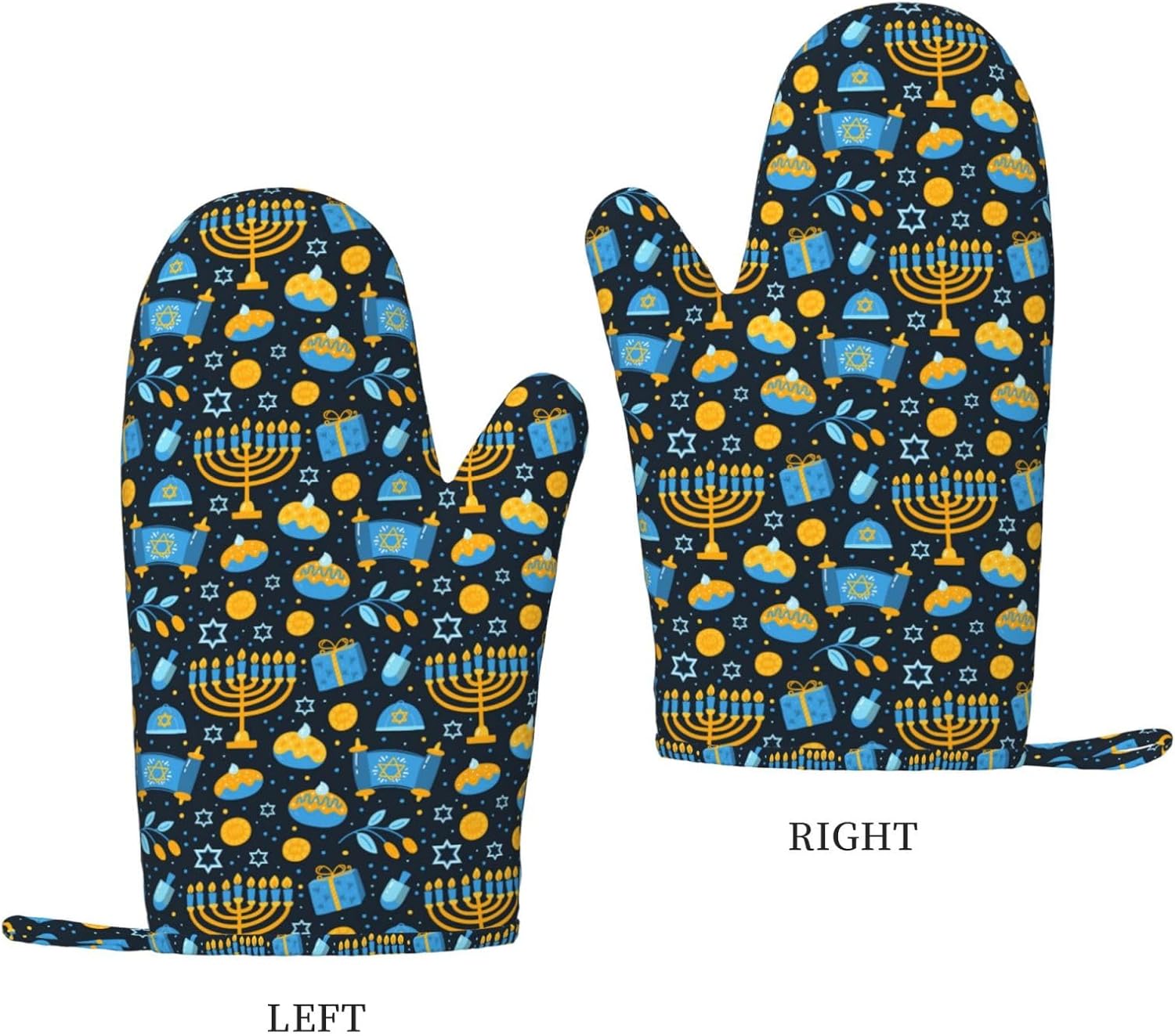 Happy Hanukkah Oven Mitts for Cooking