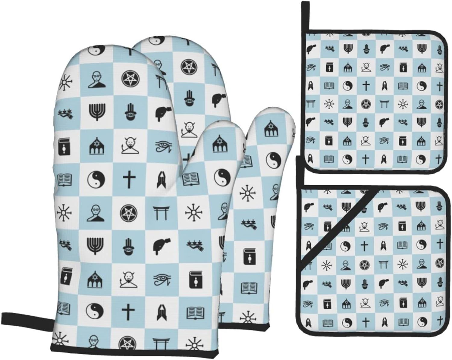 Adjustable Hanukkah Oven Mitt Set