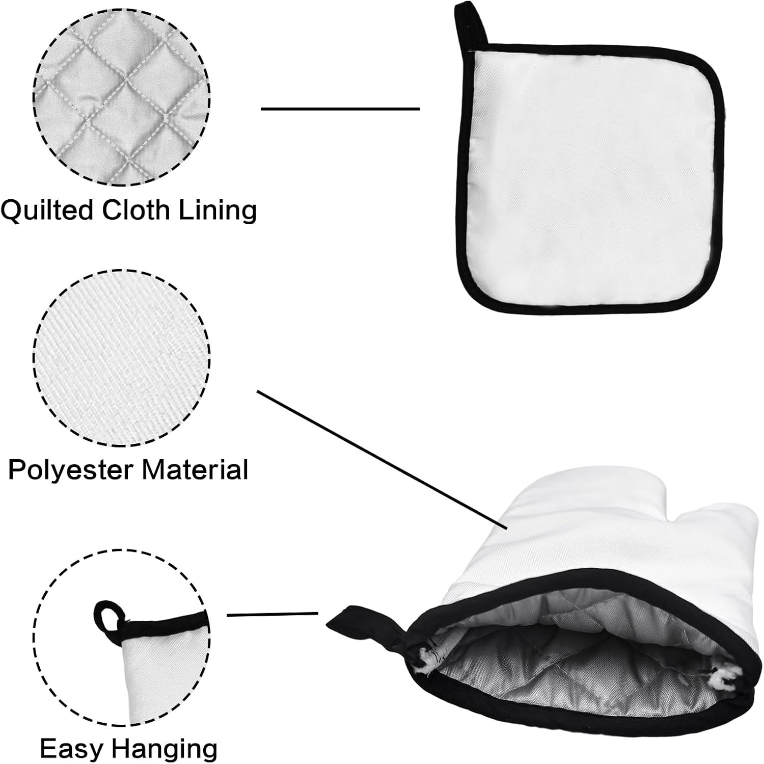 OHSUL Pink Christmas Oven Mitts and Pot Holders Set