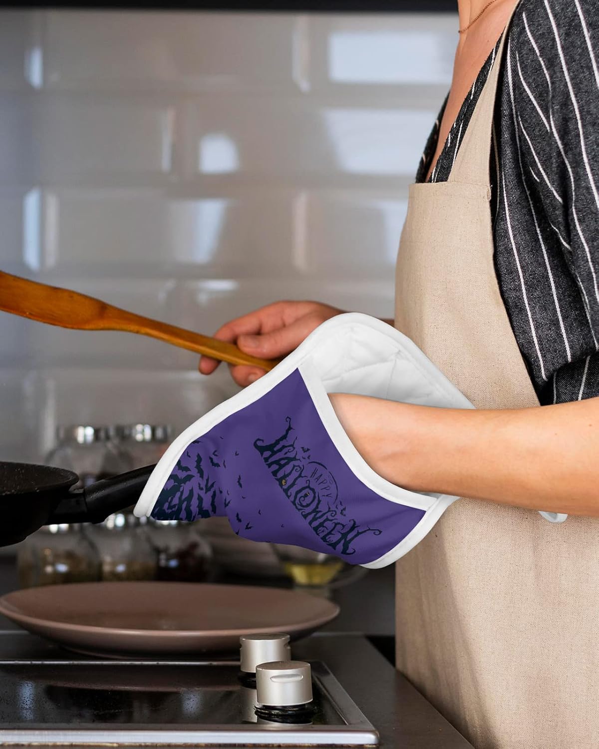 Hilarious Halloween Pot Holder Set with Spooky Design