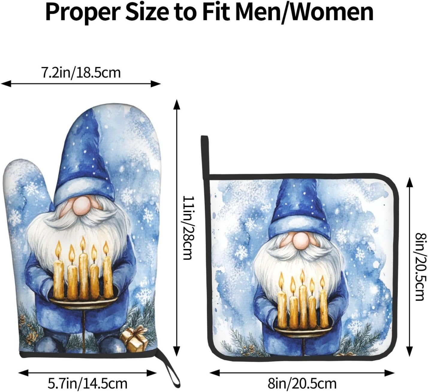 Gjieliness Hanukkah Gnome Oven Mitts Set