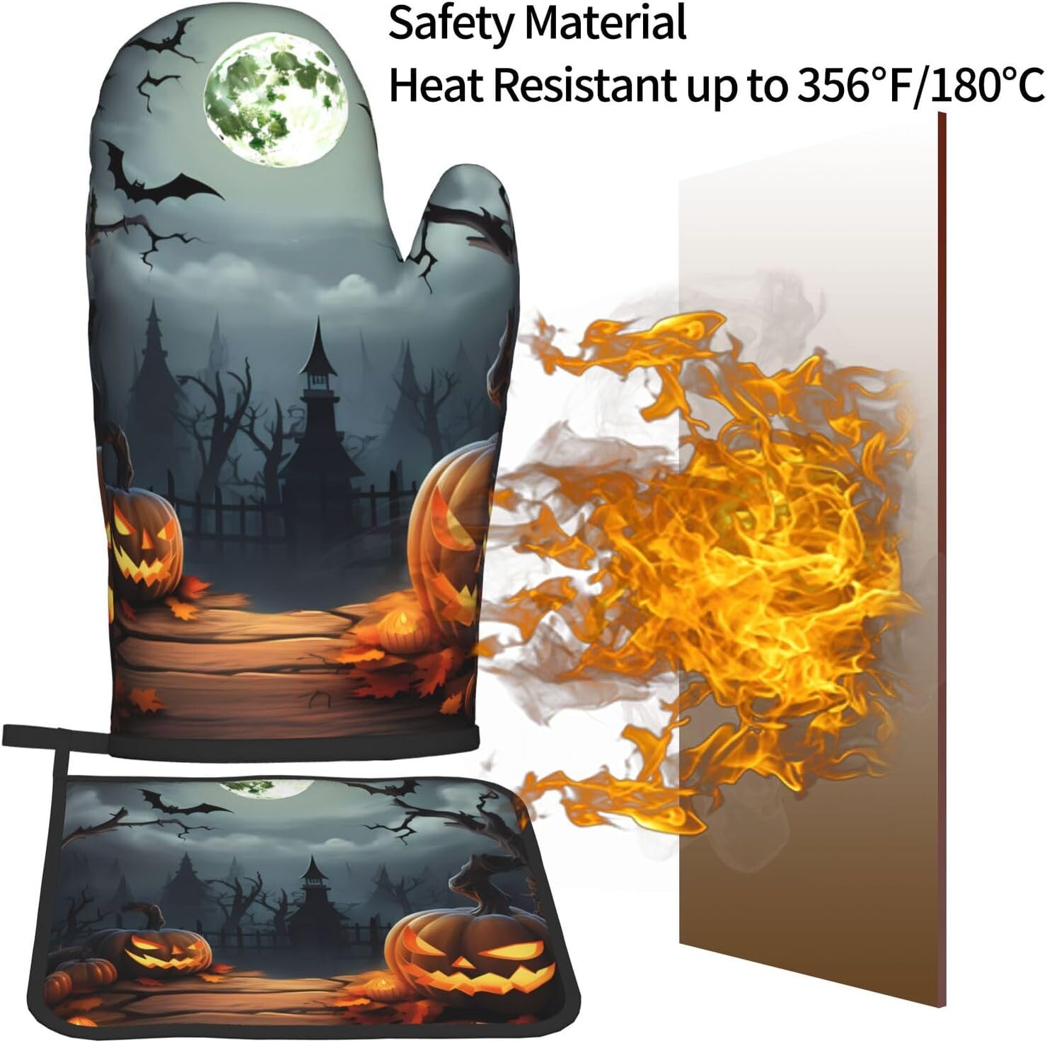Oven Mitt Pot Holder Set for Baking Grilling