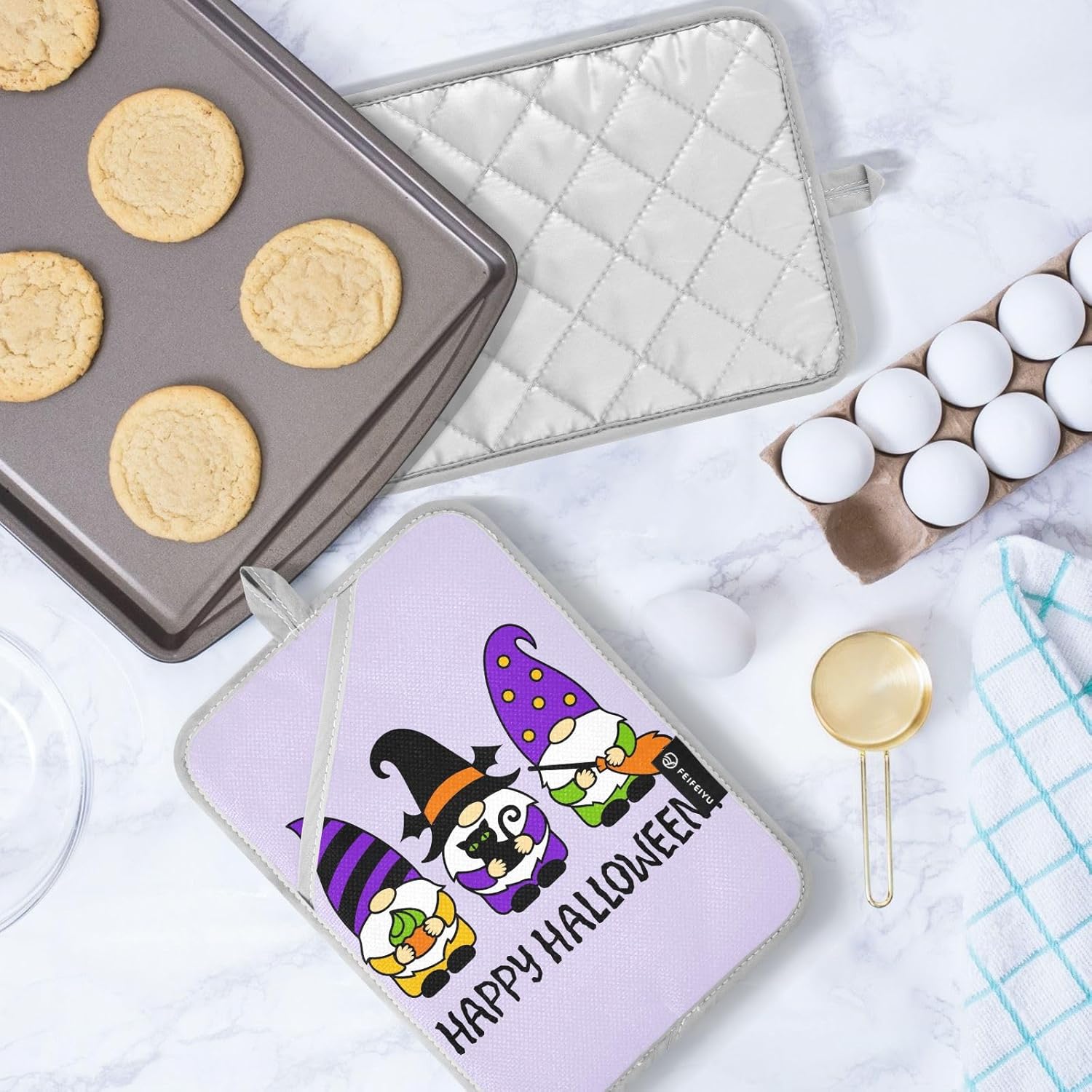 Halloween Gnomes Potholders Set for Cooking