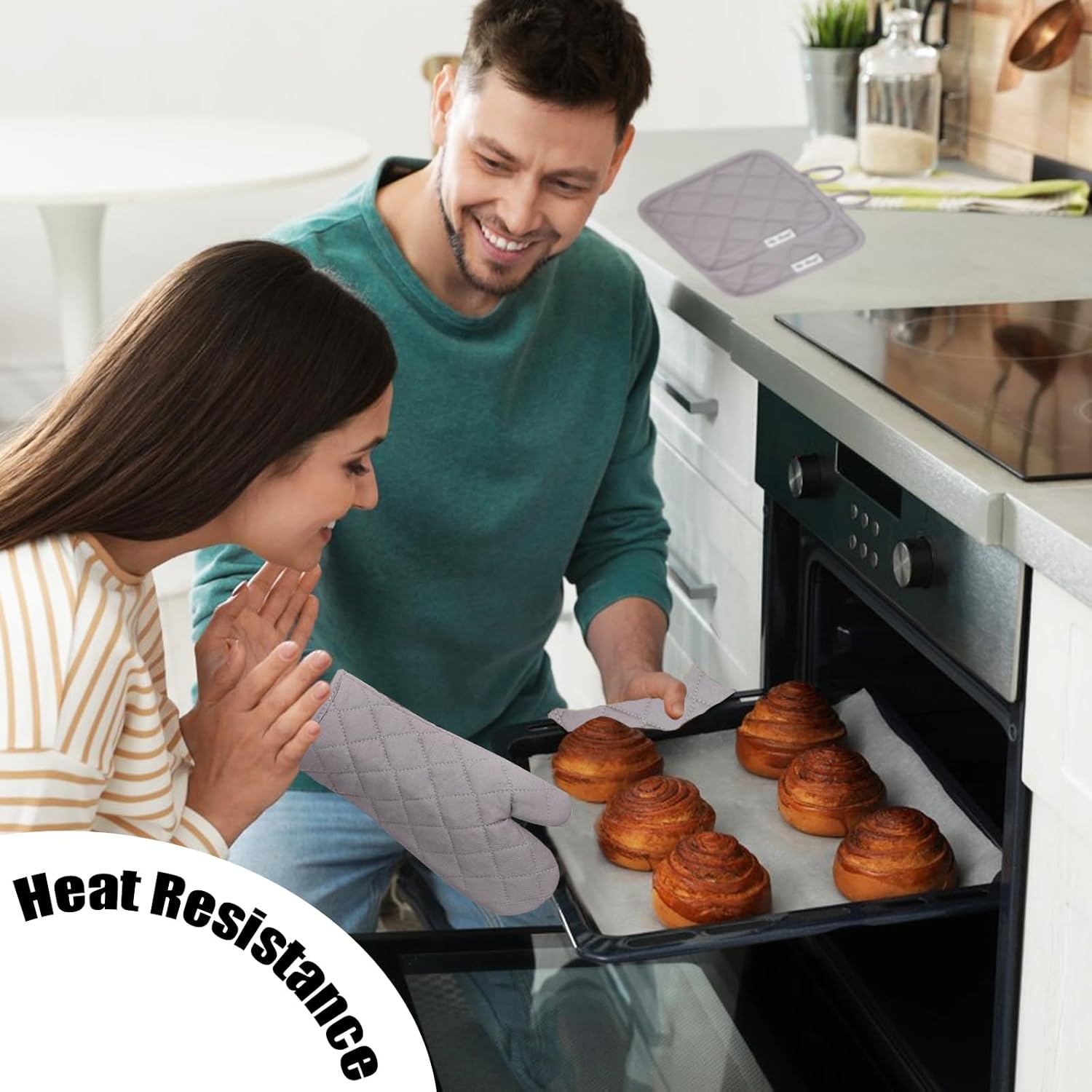 6-Piece Oven Mitts Potholders Set for Safe Cooking