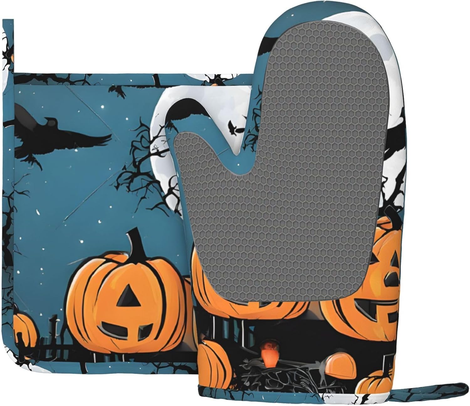 Trick-or-Treat Halloween Pumpkins Heat-Resistant Oven Mitts for Cooking