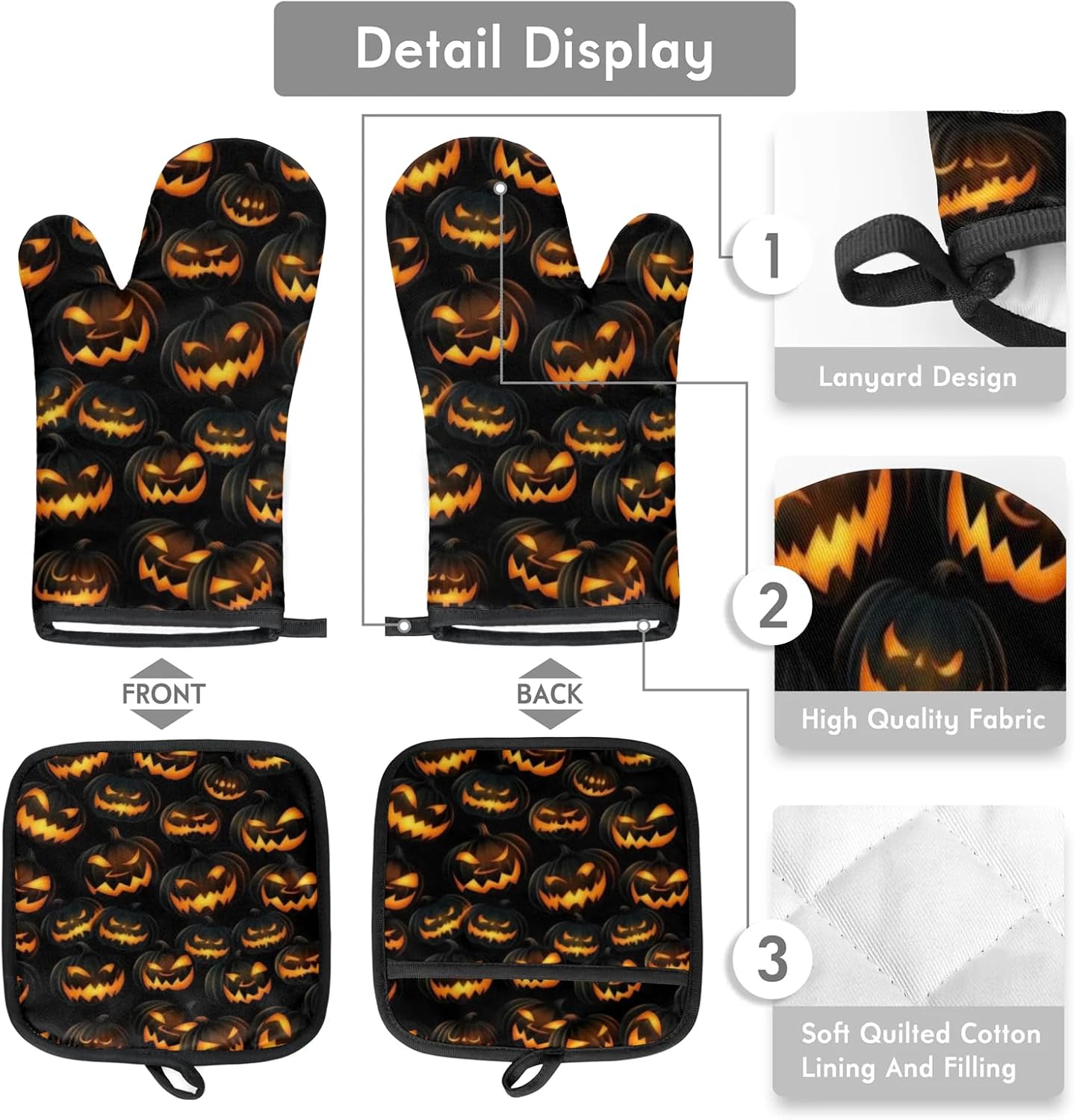 Halloween Wanted Oven Mitts P_lhs Set With 2 Cookware Protectors