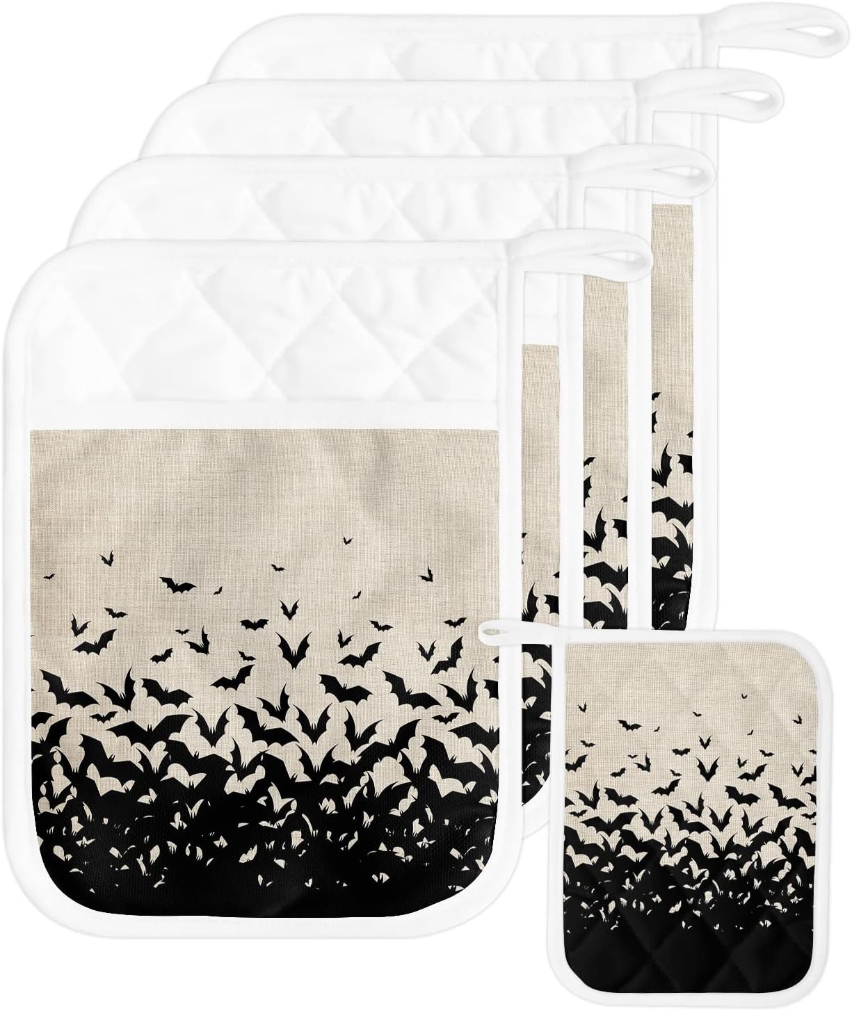 Halloween Bat 5-Piece Pot Holder Set