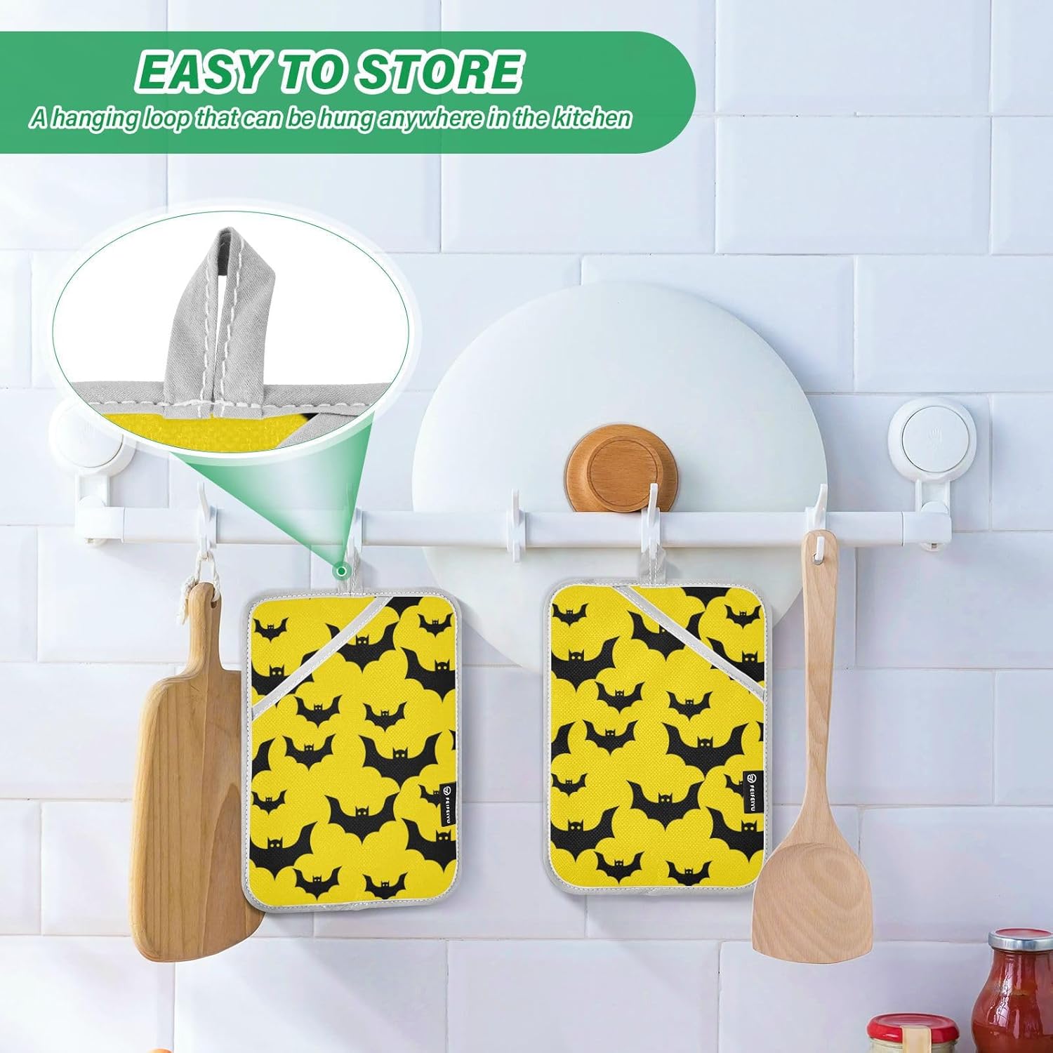 Insulated Potholders Set Non-Slip Kitchen Pots with Pockets Heat Resistant 7x98in