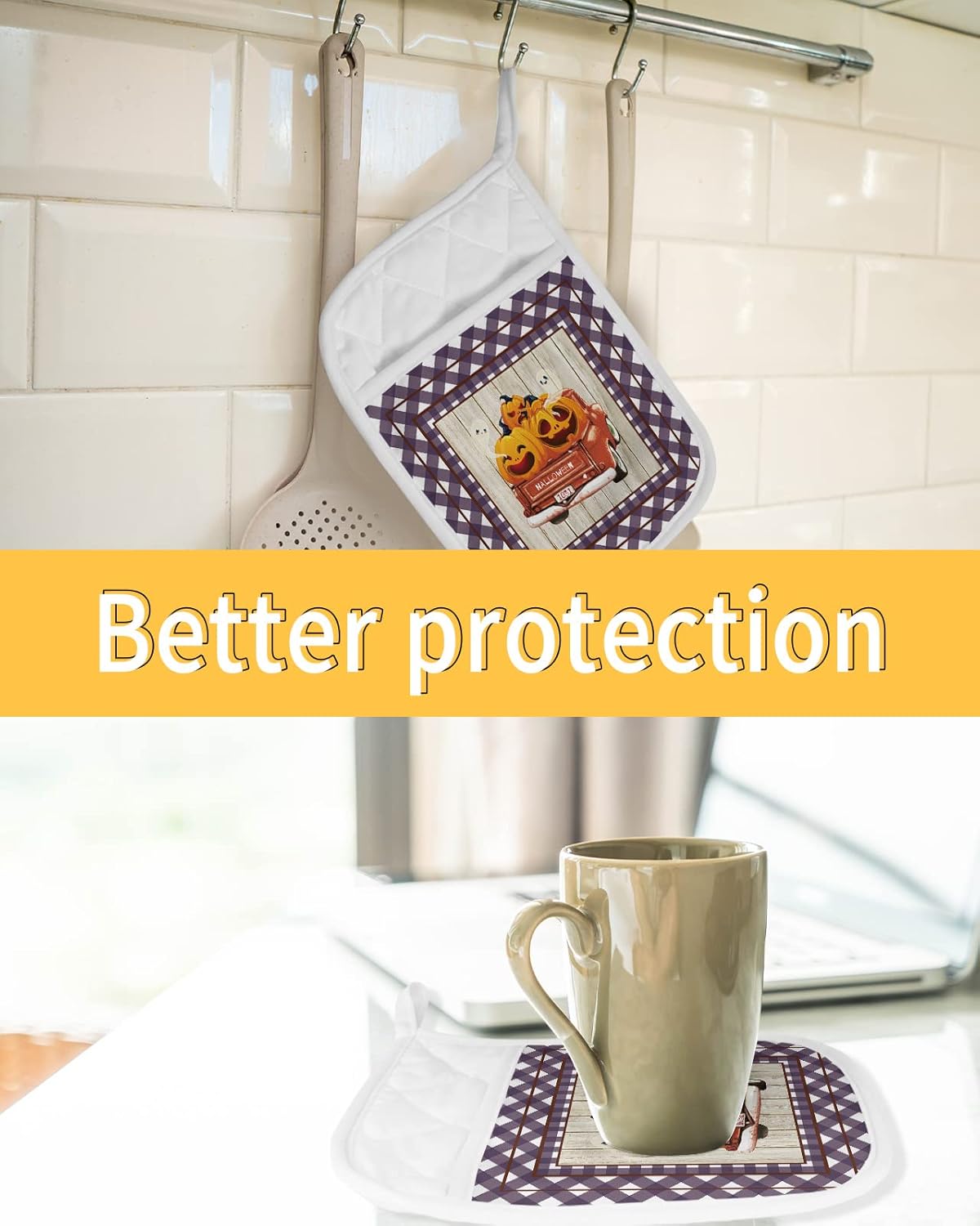 Halloween Ghost Pumpkins 5-Piece Pot Holder Set