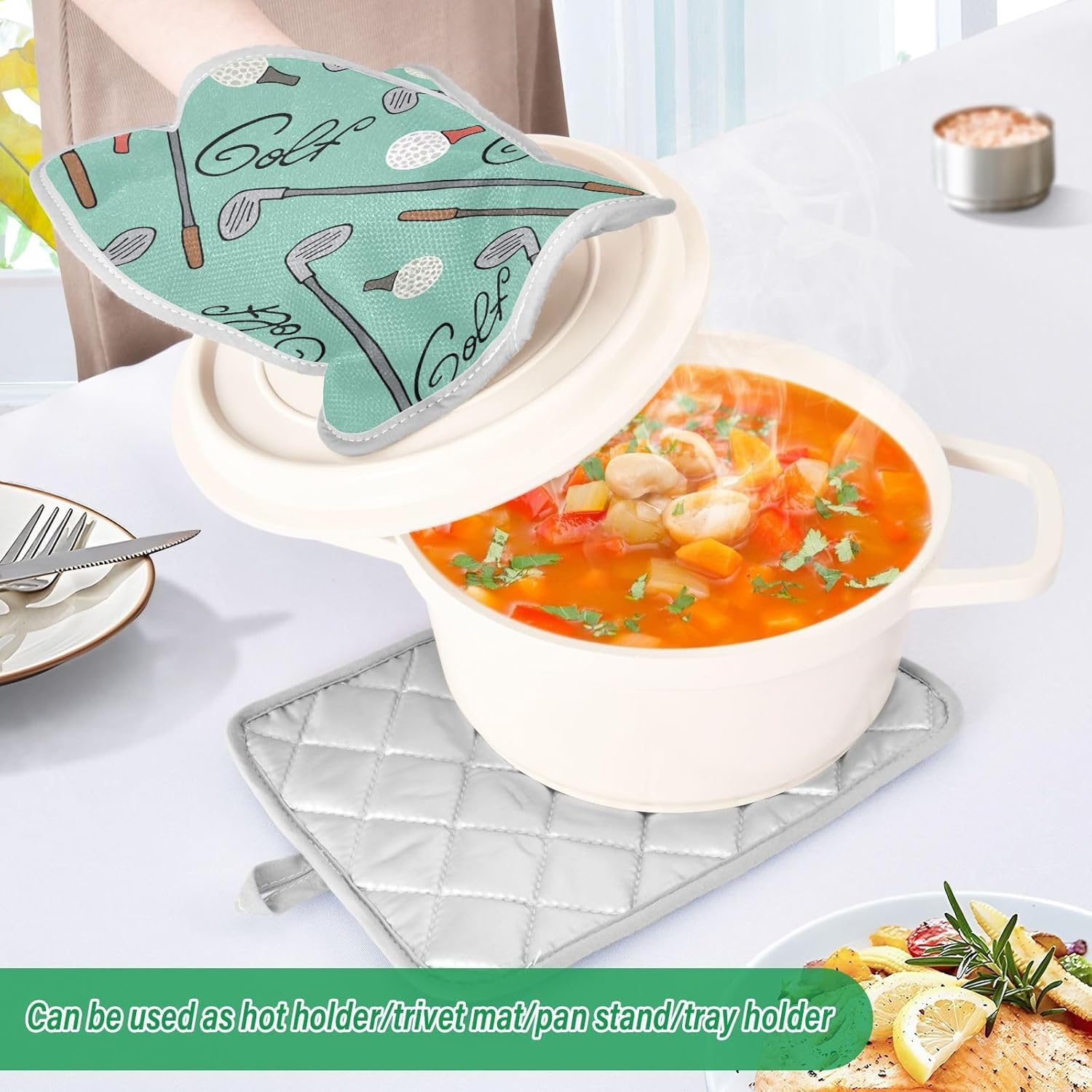 Versatile Potholder Set Heat-Resistant for Cooking Baking and BBQ