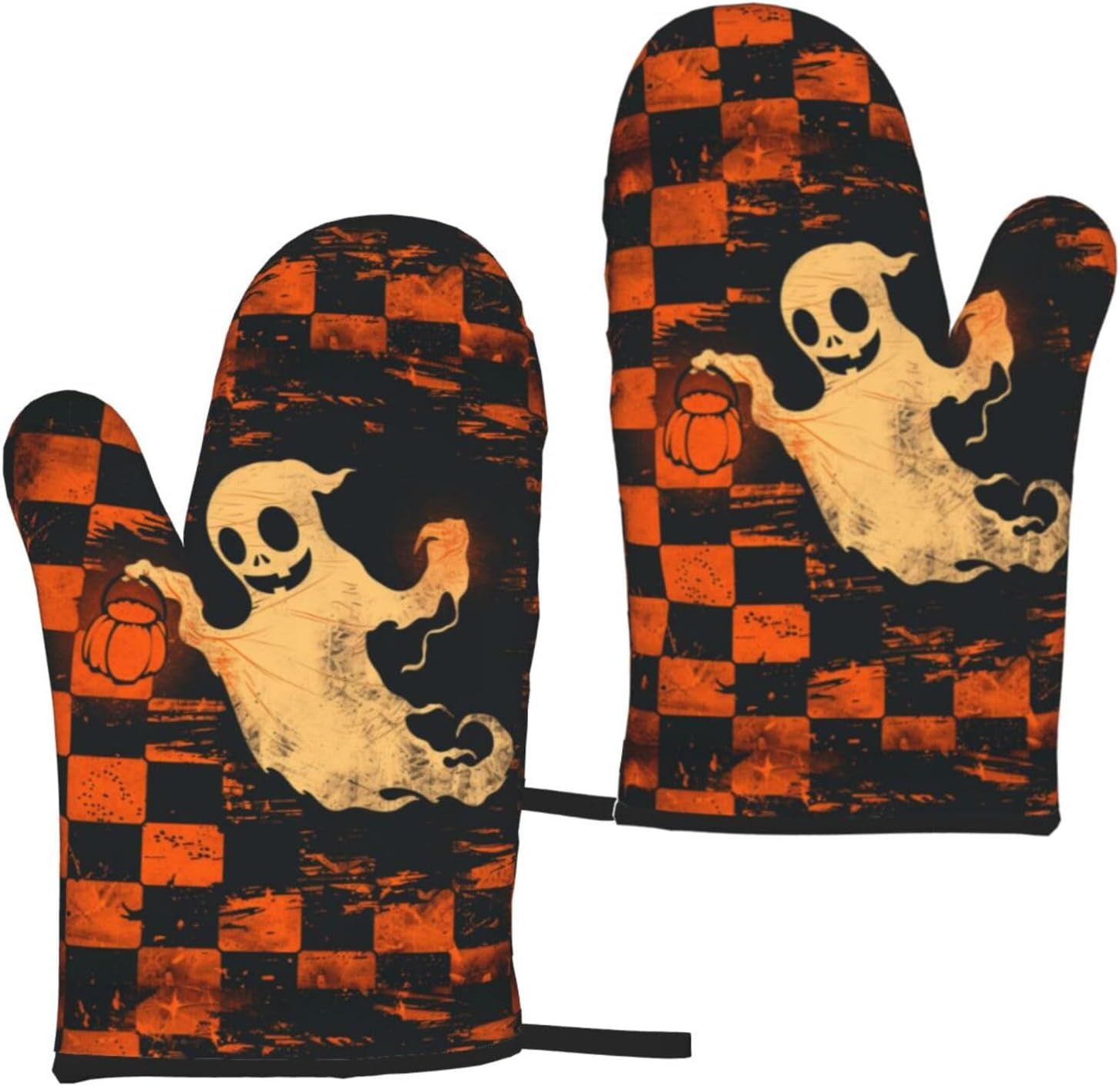 Halloween Skull Oven Mitts Heat Resistant Non-Slip Waterproof 1