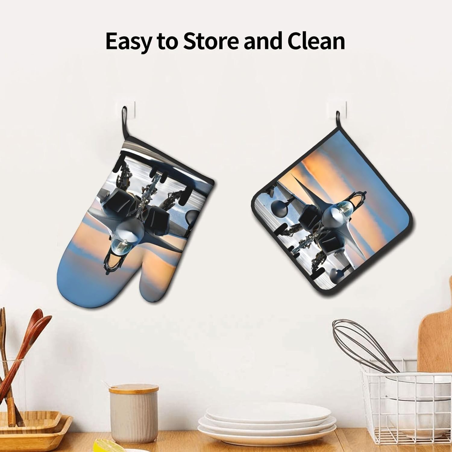 Heat-Resistant Oven Mitts - Perfect for Baking Grilling Set of 2