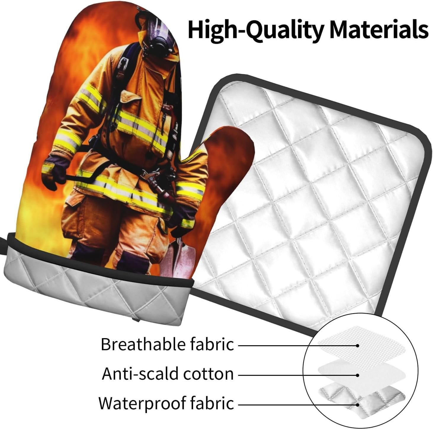 Oven Mitts Pot Holders Set Heat-Resistant for Kitchen Use