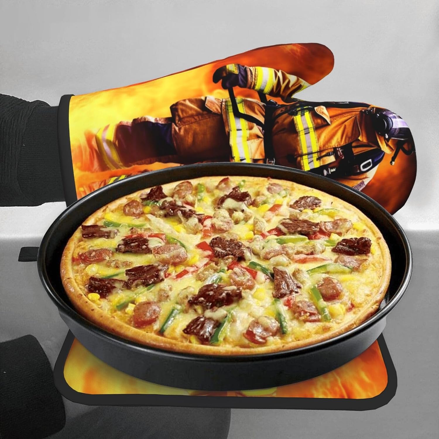Oven Mitts Pot Holders Set Heat-Resistant for Kitchen Use
