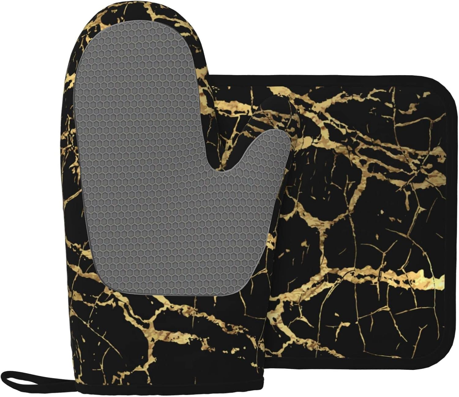 Oven Mitts Potholders - Heat-Resistant Waterproof FUN Design for Cooking